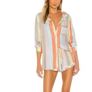 Plush Ultra Soft Rainbow Stripe PJ in Pastels